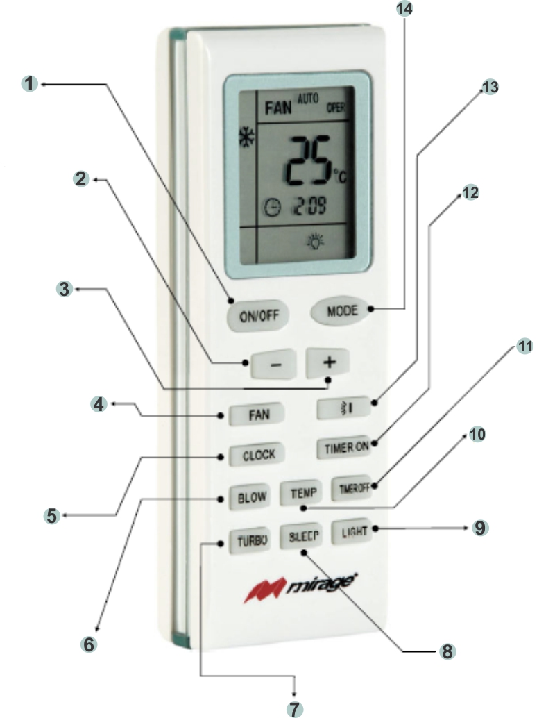 Como usar el control remoto de tu minisplit mirage titanium_5